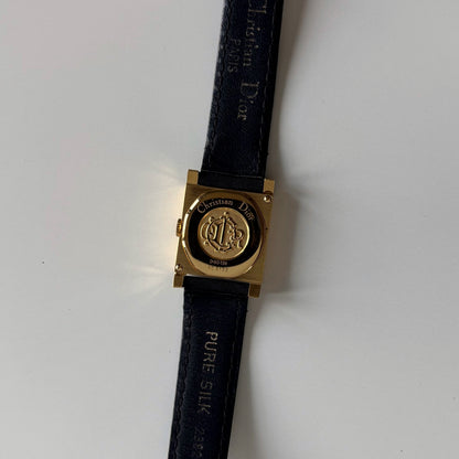 Dior 1990s La Parisienne Interchangeable Strap Gold Plated Watch with 3 straps