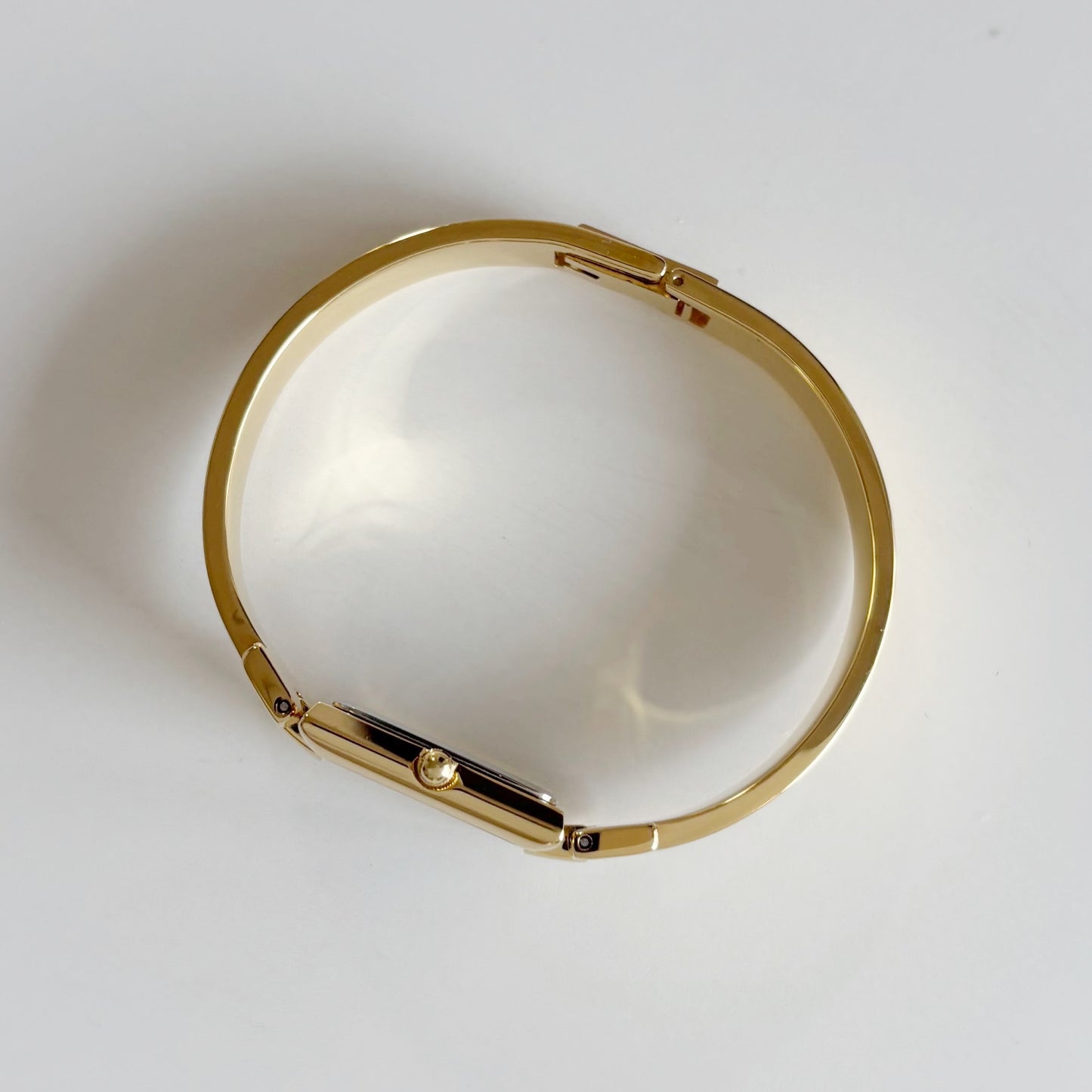 Givenchy 1990s Black Dial Gold Plated Bangle Watch