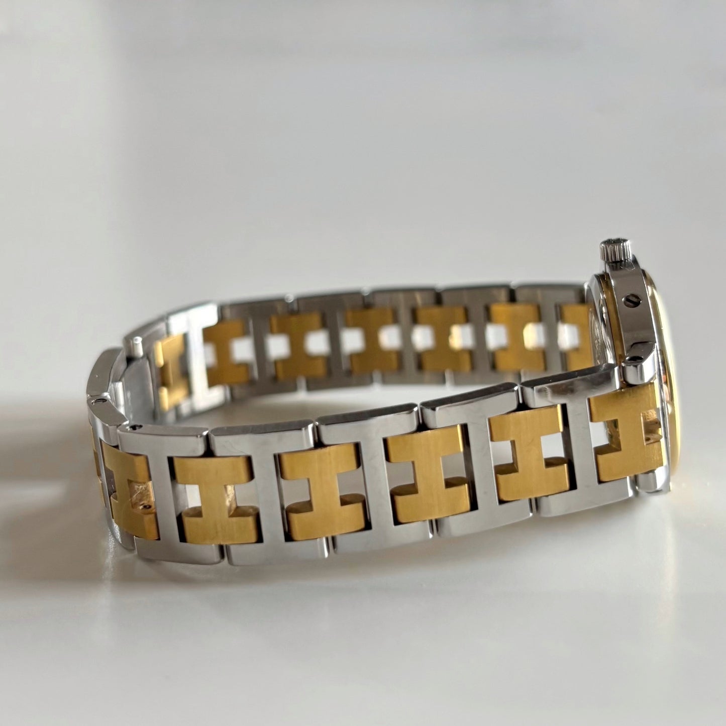 Hermes 1990s Clipper Date Two Tone Watch