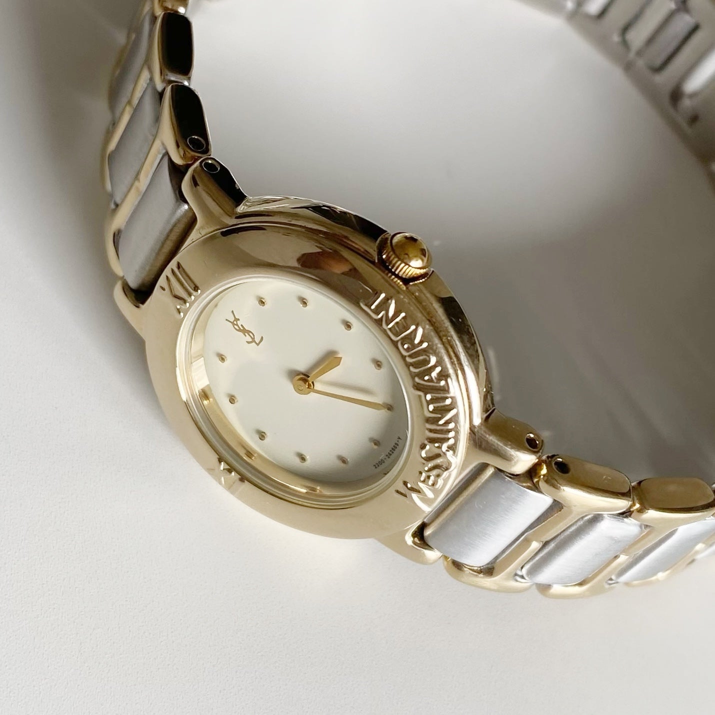 Yves Saint Laurent Round Dial Two Tone Watch
