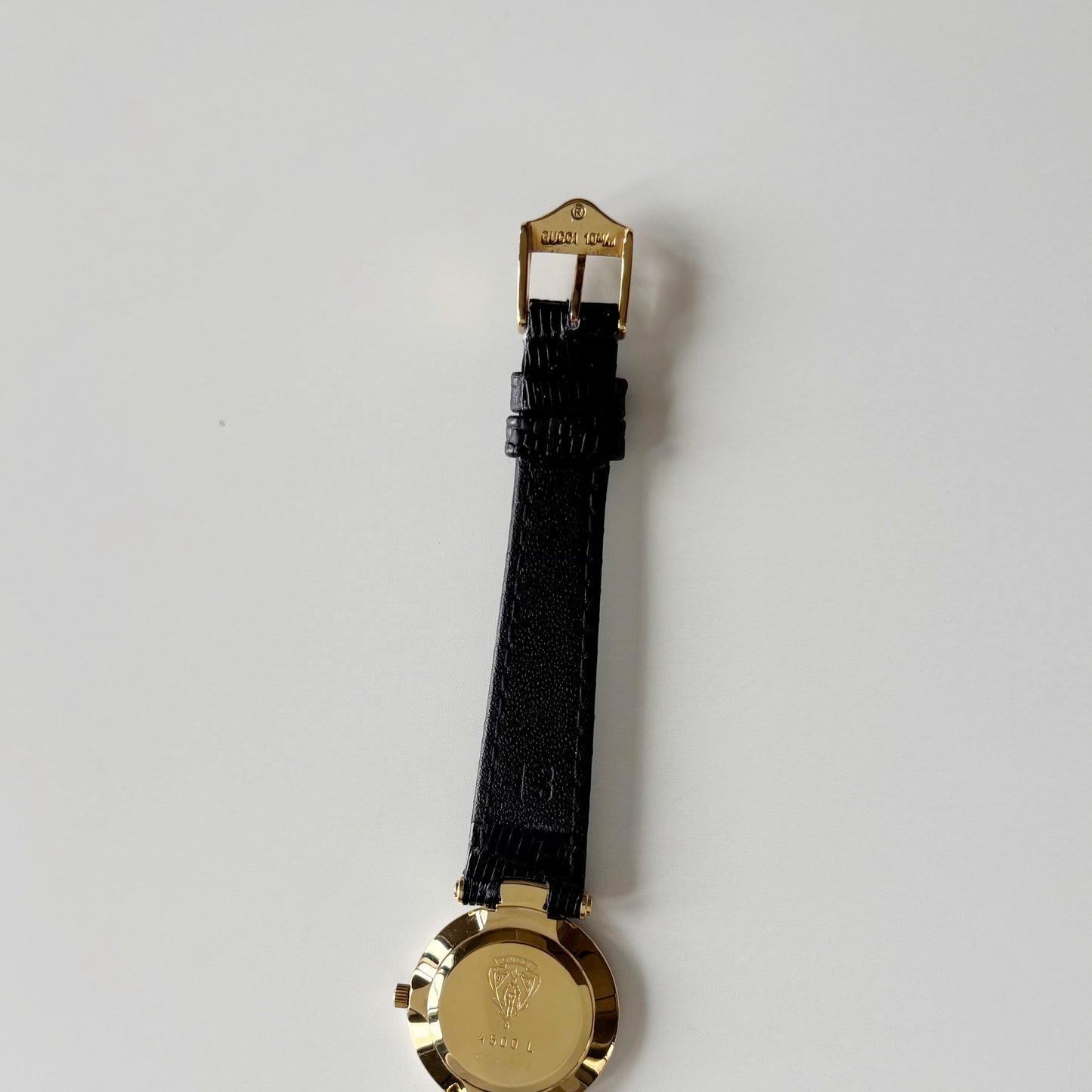 Gucci 1980s Black Round Dial Two Tone Watch