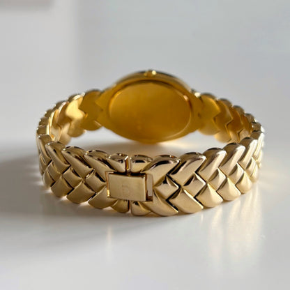 Dior 1990s Oval Dial Gold Plated Watch