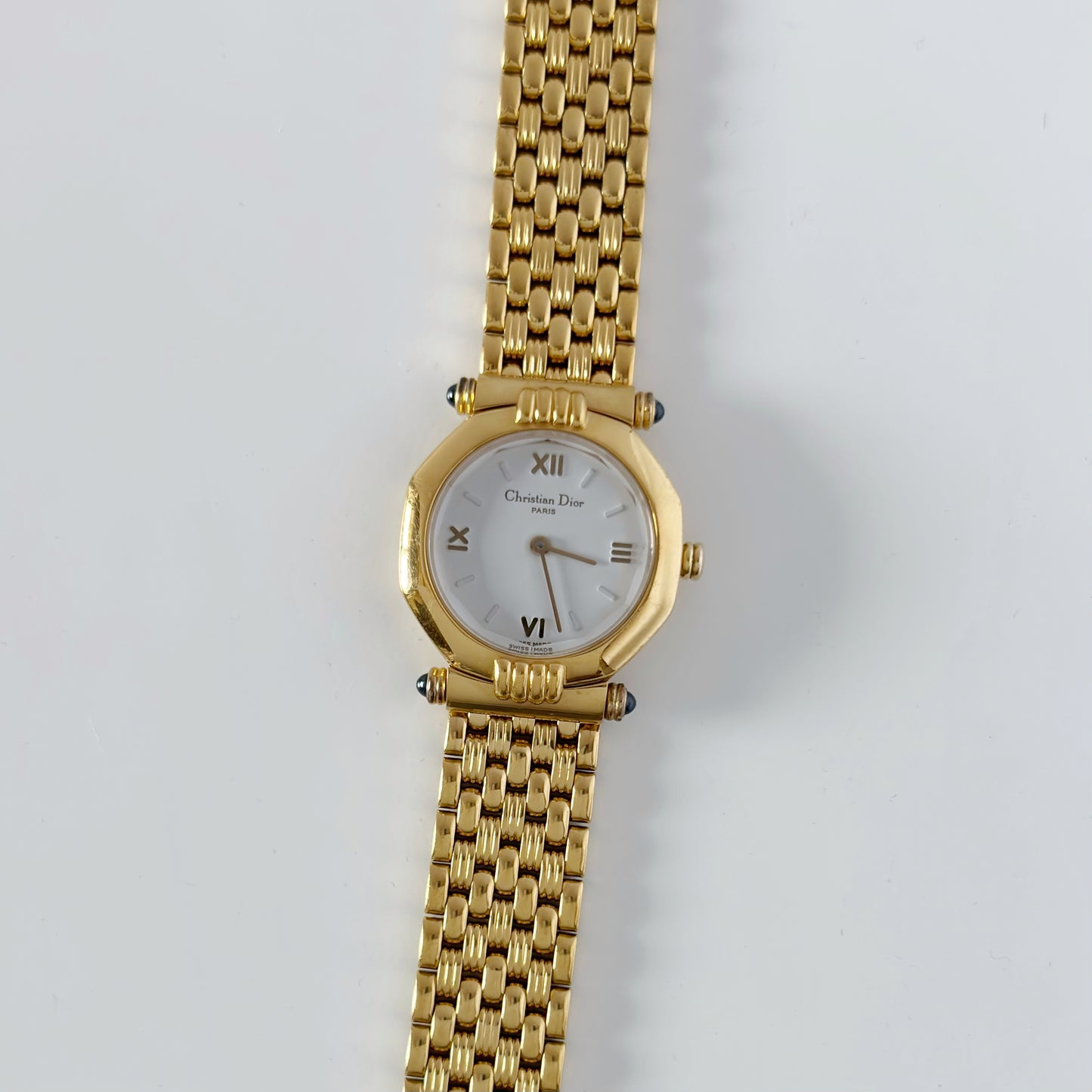 Dior 1990s Octagon Gold Plated Watch