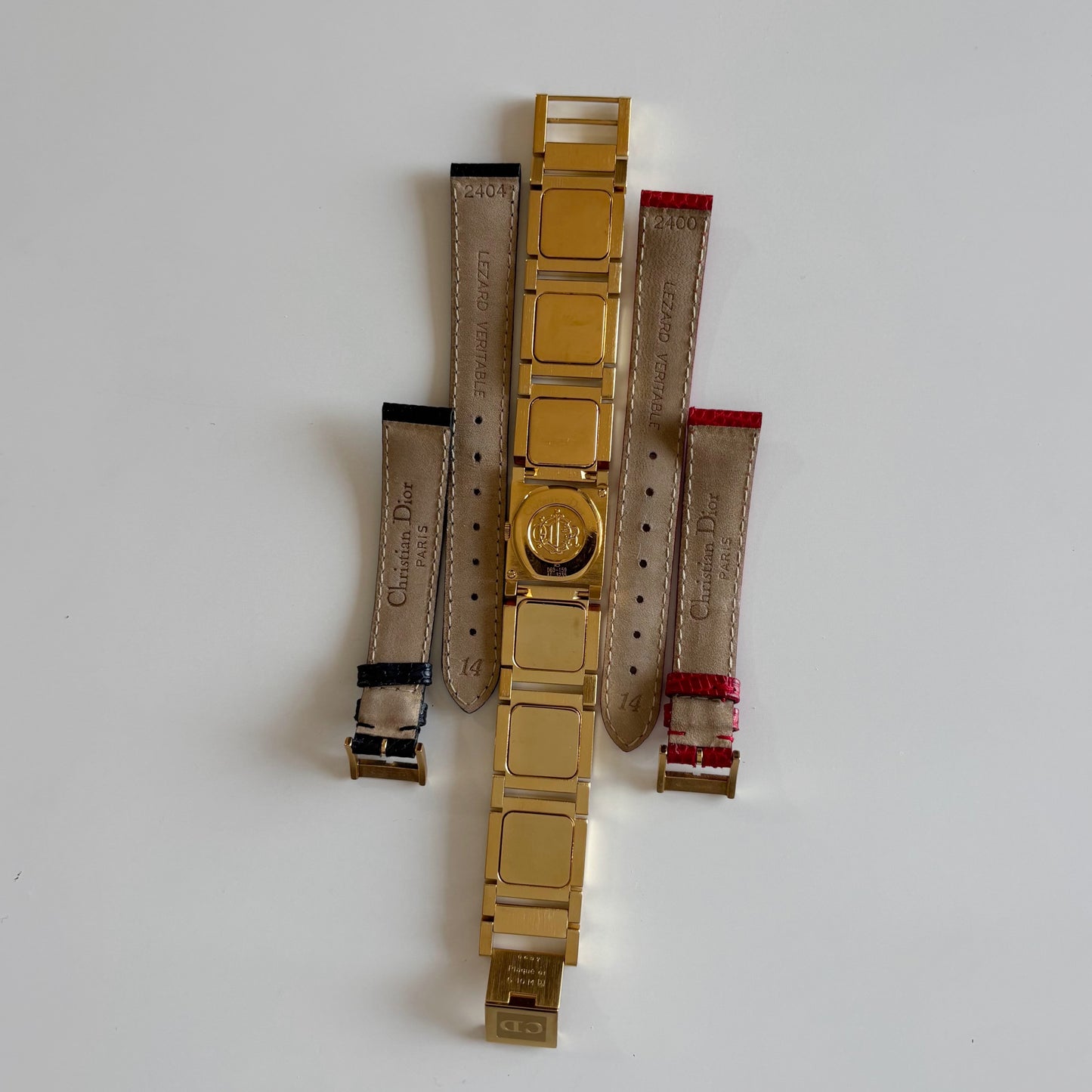 Dior 1990s La Parisienne Interchangeable Strap Gold Plated Watch