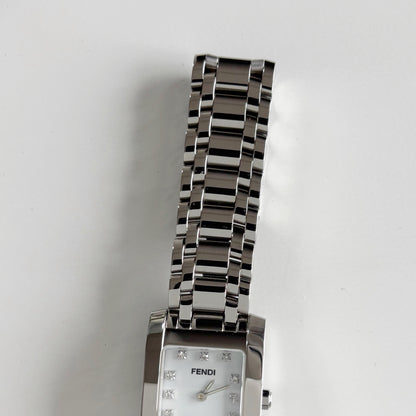 Fendi 1990s Seashell Dial Tank Stainless steel Watch