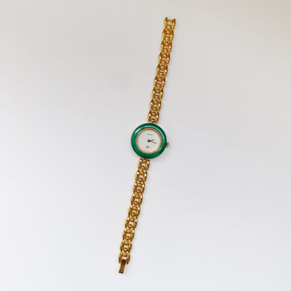 Gucci 1990s Interchangeable Bezel Gold Plated Watch with 6 bezels, case