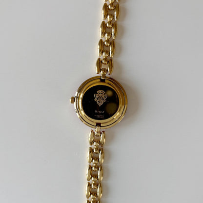 990s Interchangeable Bezel Gold Plated Rice Chain Watch with case, 6 bezels (160mm)