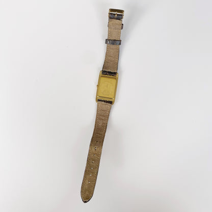 Yves Saint Laurent 1990s Tank Brown Leather Watch