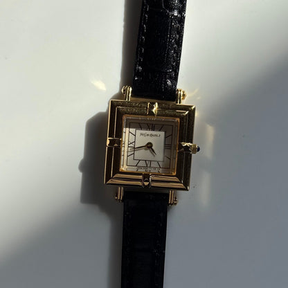 Yves Saint Laurent 1990s Square Dial Gold Plated Watch