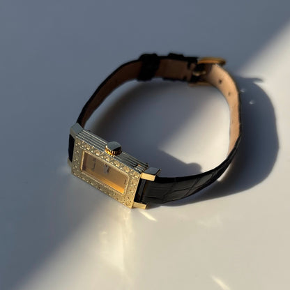 Dior 1990s La Parisienne  18K Solid Gold Case Tank Watch