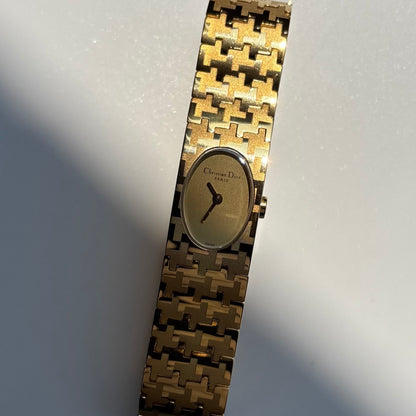 Dior Early 2000s Misss Dior Oval Dial Gold Plated Watch