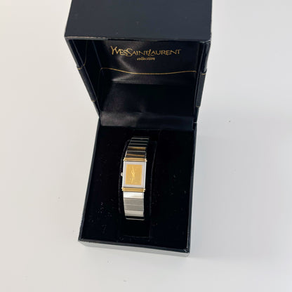 Yves Saint Laurent 1990s Reverso Two Tone Watch