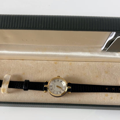 Gucci 1990s Round Dial Gold Plated Watch