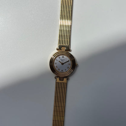 Dior 1990s Round Dial Gold Plated Watch