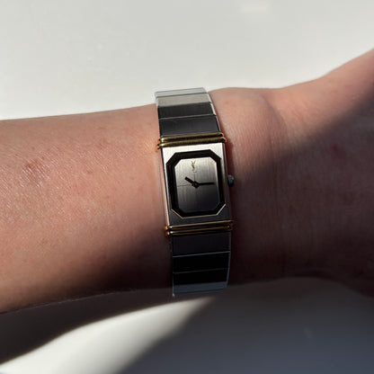 Yves Saint Laurent 1990s Reverso Two Tone Watch