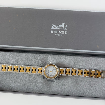 Hermes 1990s Clipper Date Two Tone Watch