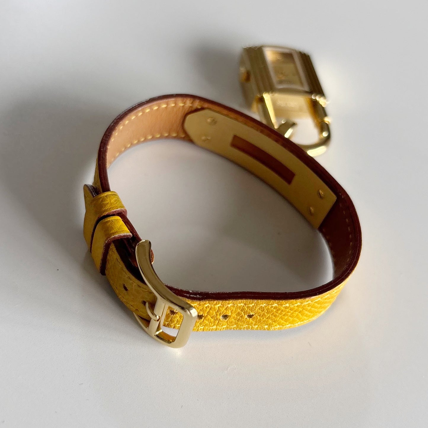 Hermes 1990s Kelly Gold Plated Watch