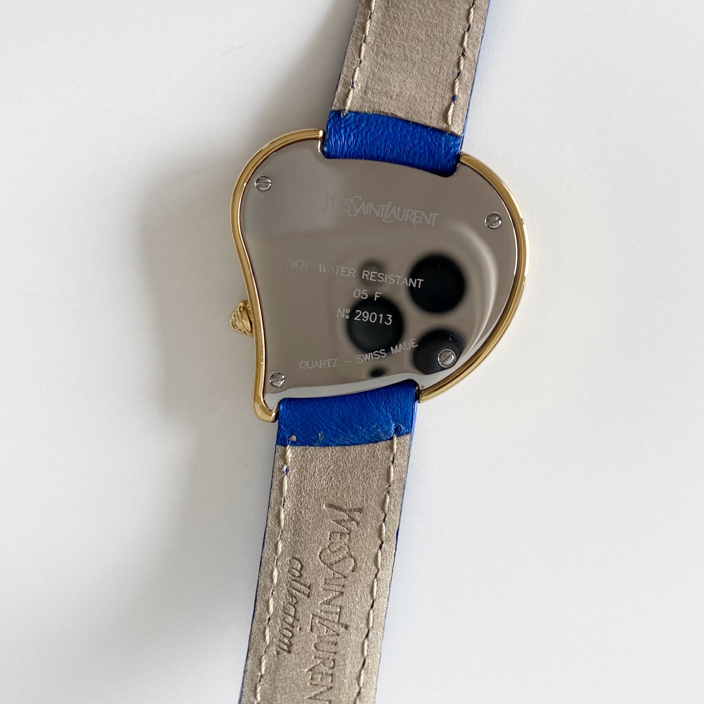 Yves Saint Laurent 1990s Heart Shaped Dial Gold Plated Watch