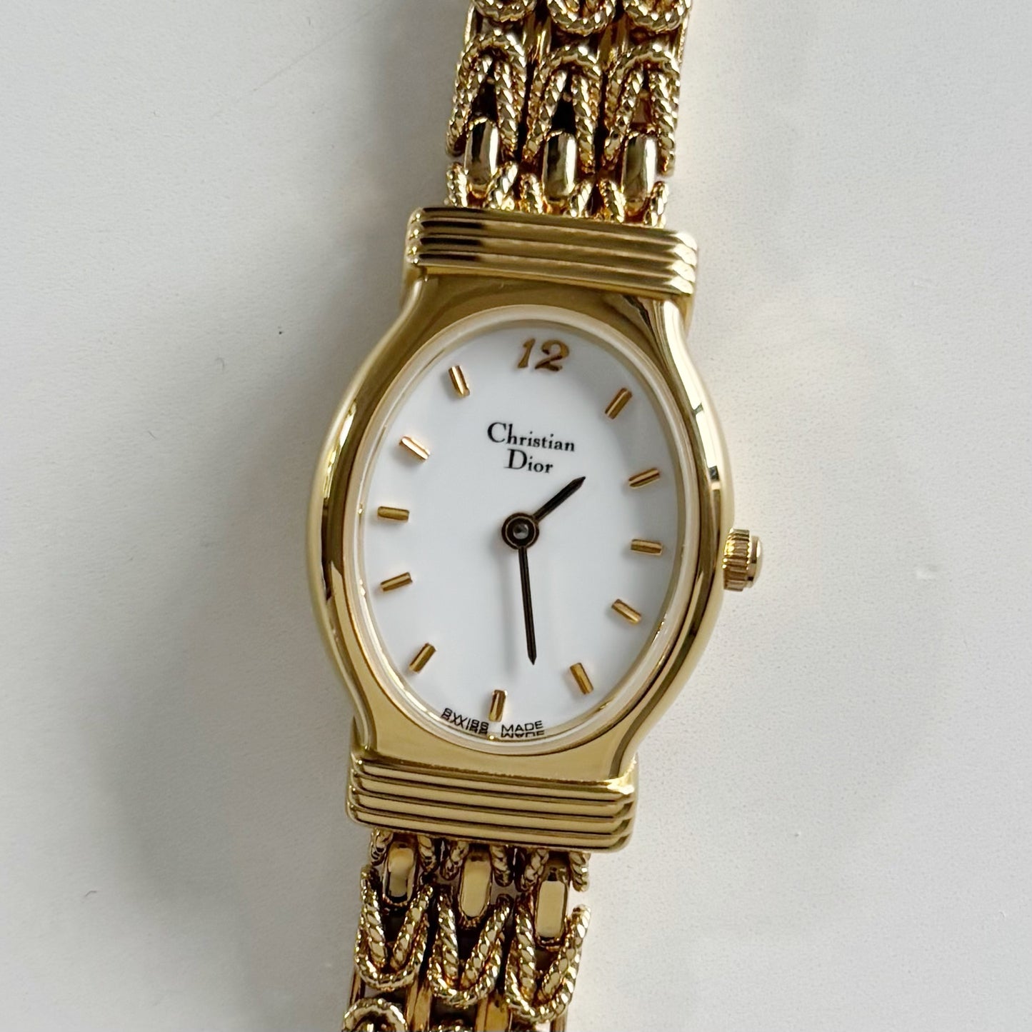 Dior 1990s Oval Dial Gold Plated Watch
