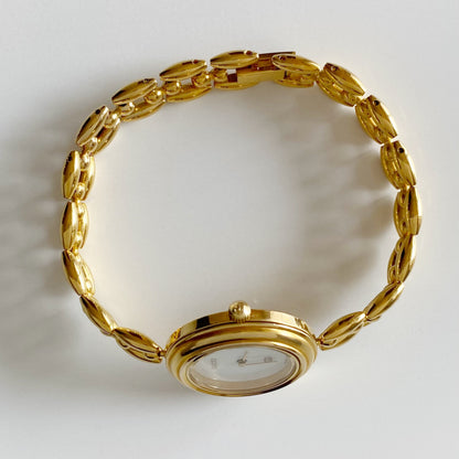 Gucci 1990s Interchangeable Bezel Gold Plated Watch with 6 bezels, case (165mm)