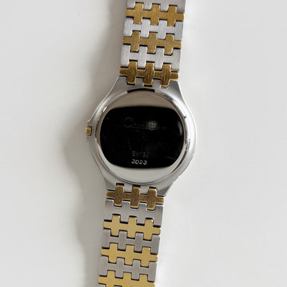 Dior 1990s Date Round Dial Gold Plated Two Tone Watch (Large)