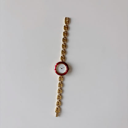 Gucci 1990s Interchangeable Bezel Gold Plated Chain Watch with 6 bezels, case (165mm)