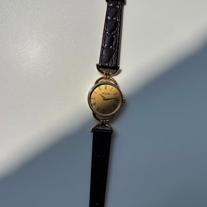 Gucci 1990s Gold Dial Horsebit Gold Plated Watch