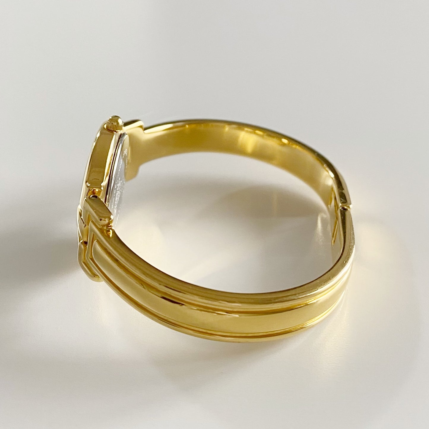 Givenchy 1990s Black Dial Gold Plated Bangle Watch