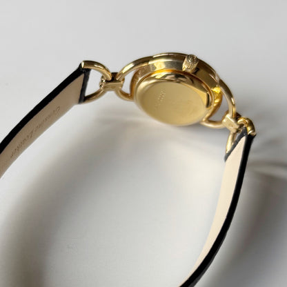 Gucci Round Dial Horsebit Gold-Plated Watch