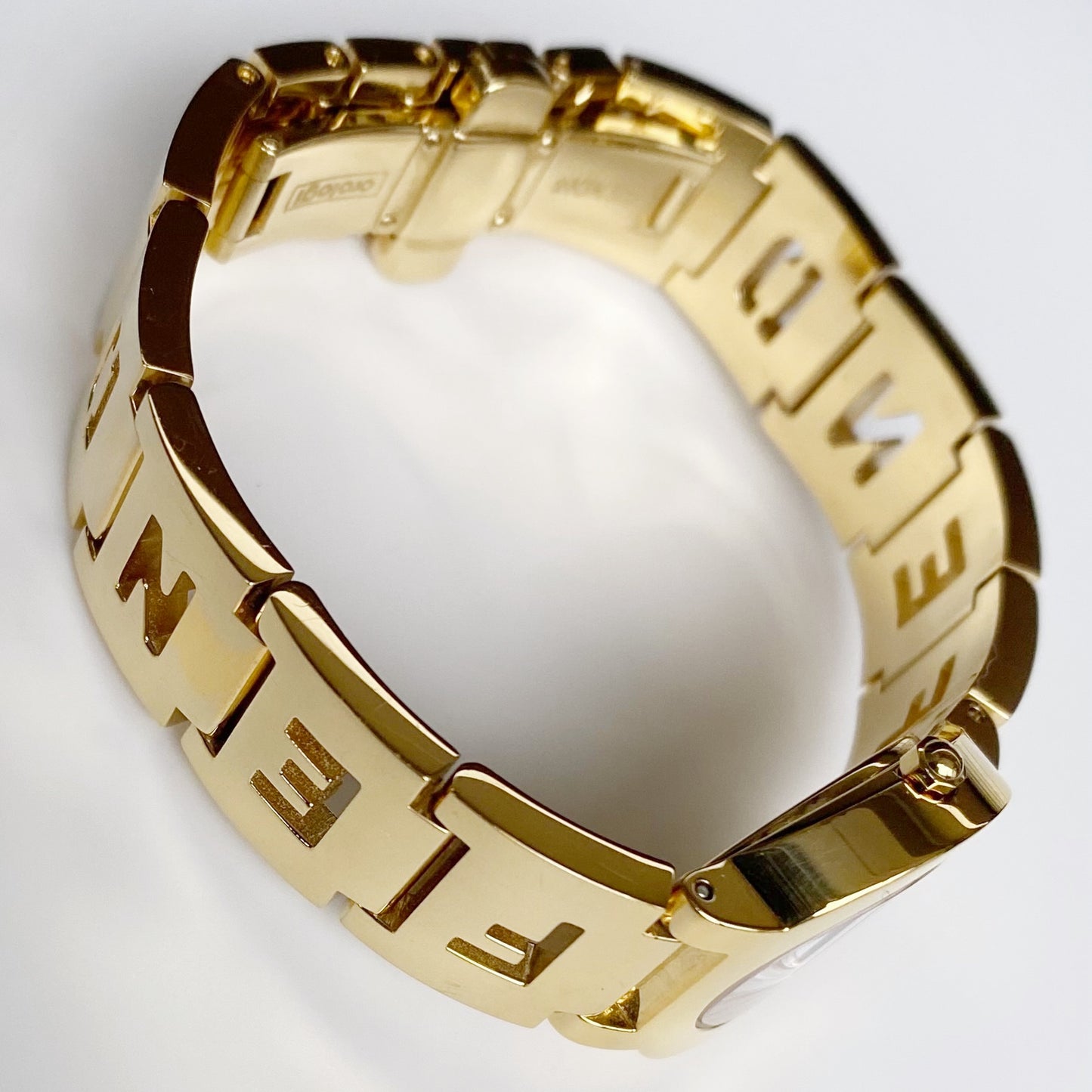 Fendi 1990s Black Dial Gold Plated Watch