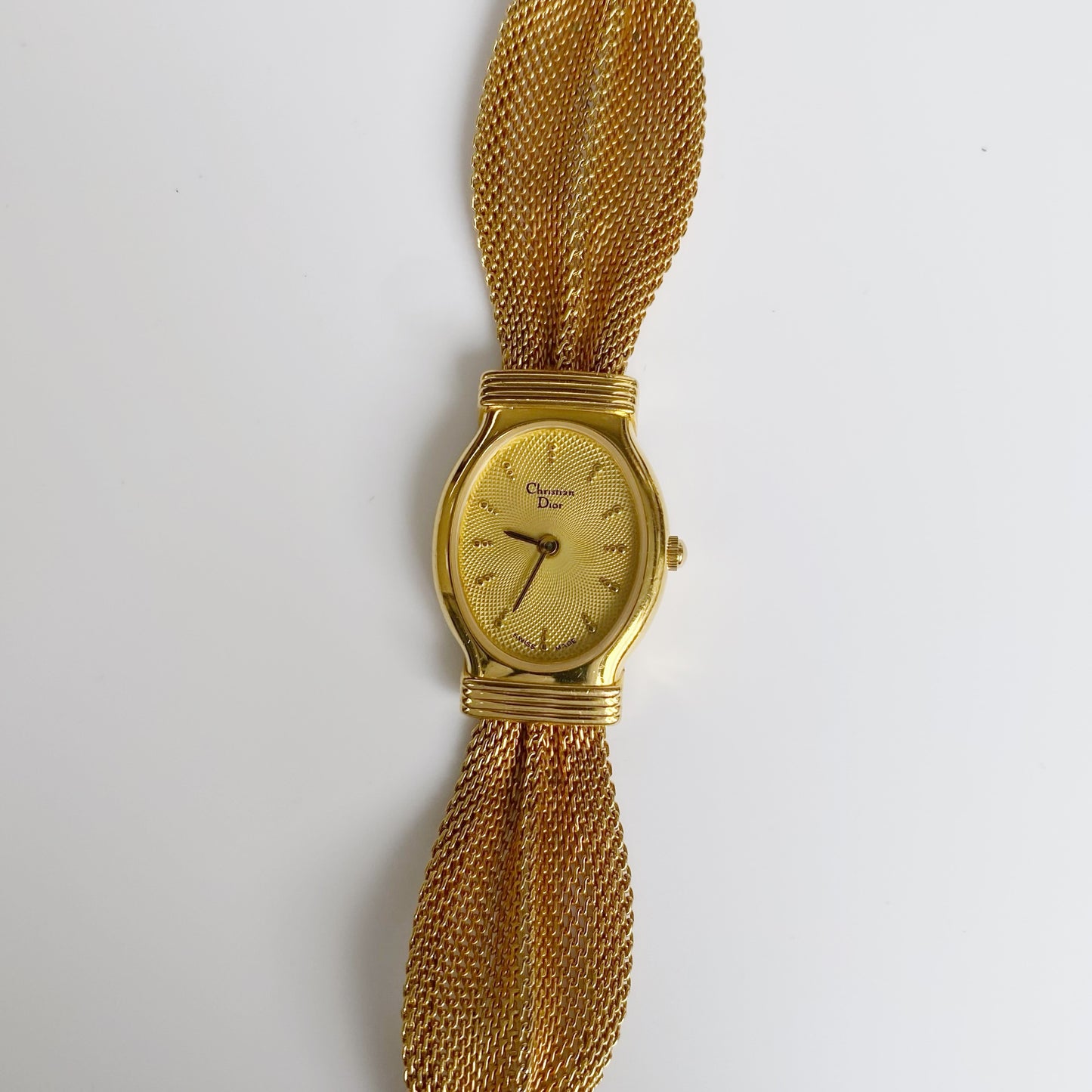 Dior 1990s Oval Dial Gold Plated Watch