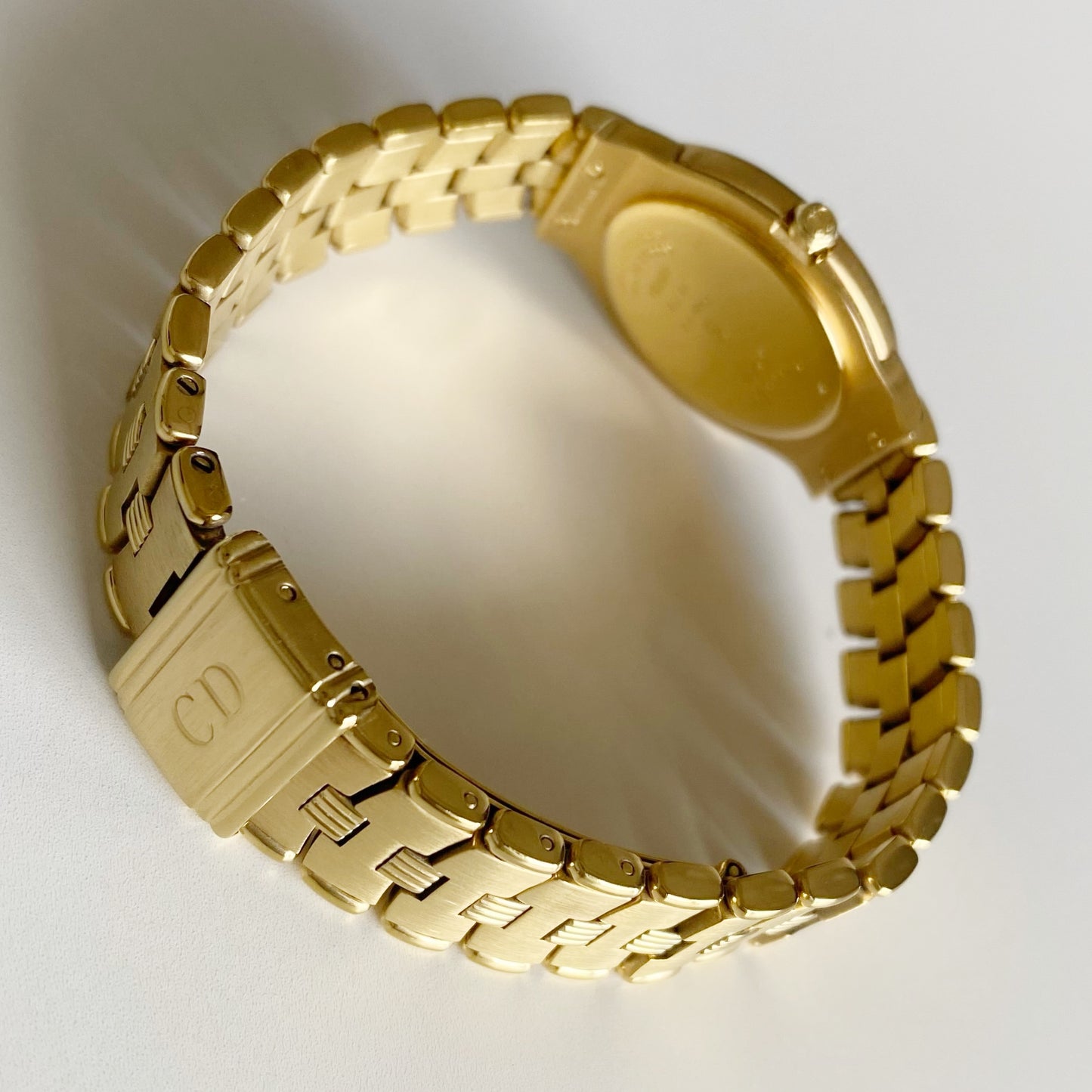 Dior 1990s Round Dial Gold Plated Watch
