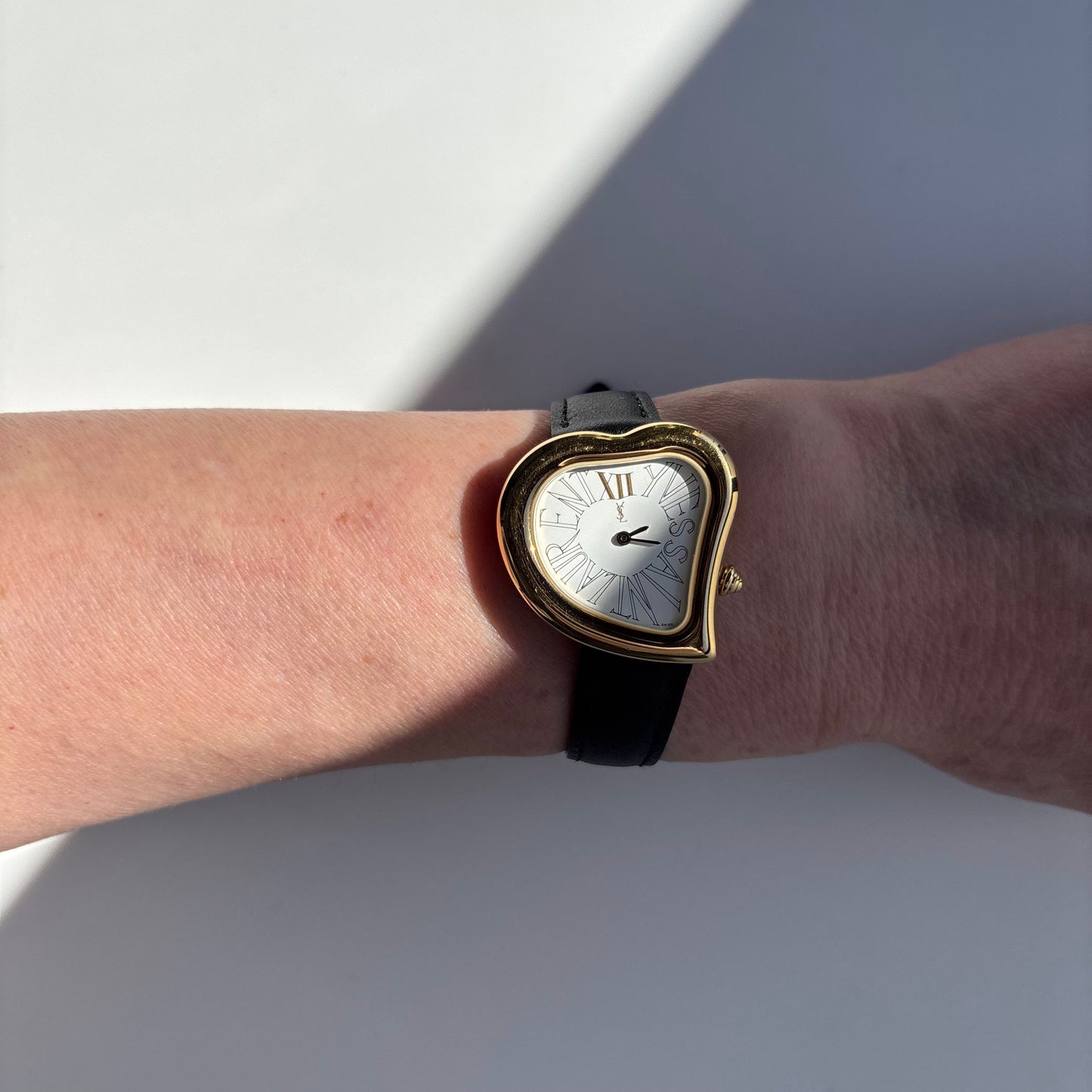 Yves Saint Laurent 1990s Heart Shaped Dial Gold Plated Watch