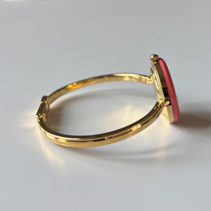 Gucci 1990s Interchangeable Bezel Gold Plated Bangle Watch with case, 12 bezels