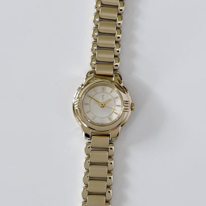 Yves Saint Laurent 1990s Gold Plated Round Watch