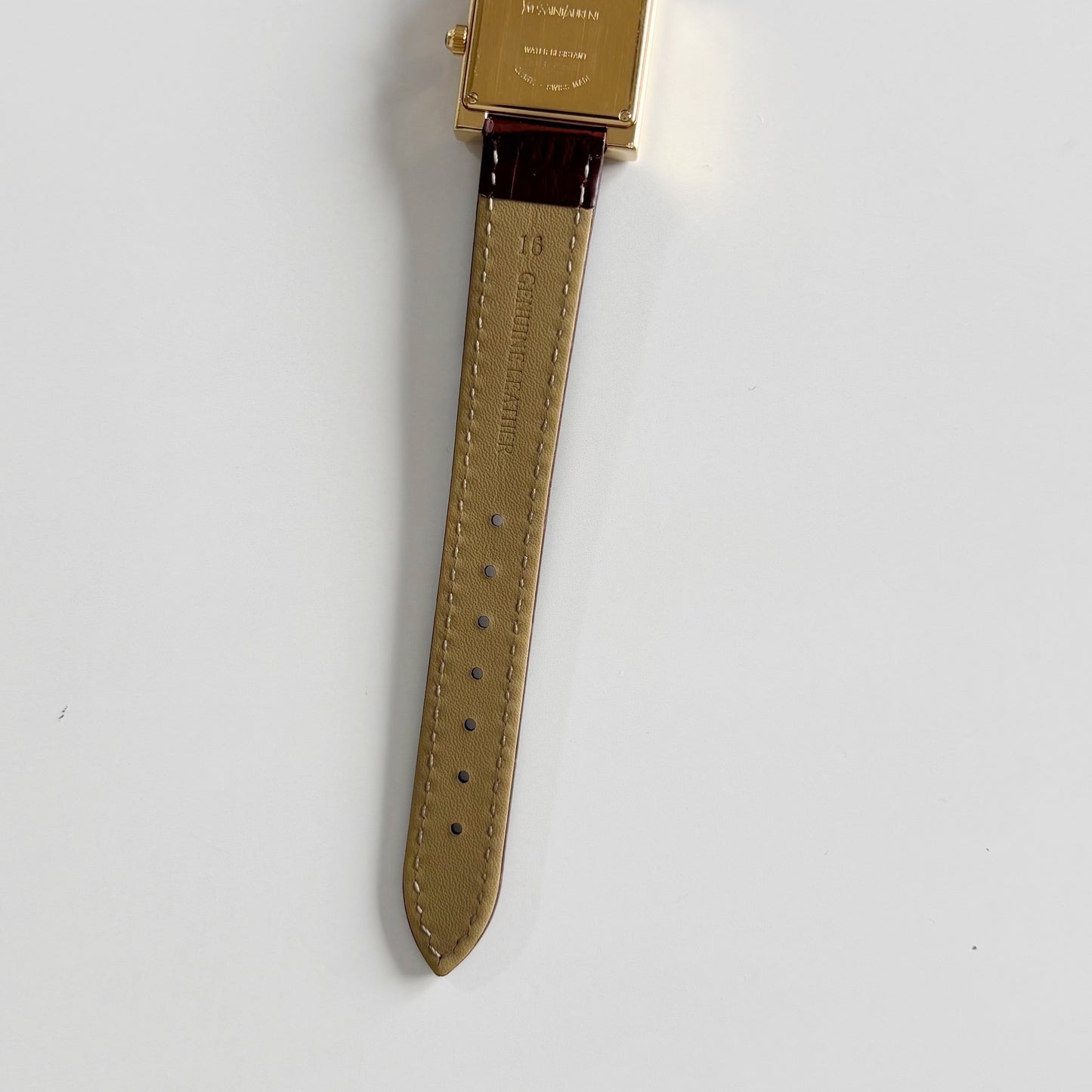 Yves Saint Laurent 1990s Square Dial Gold Plated Watch