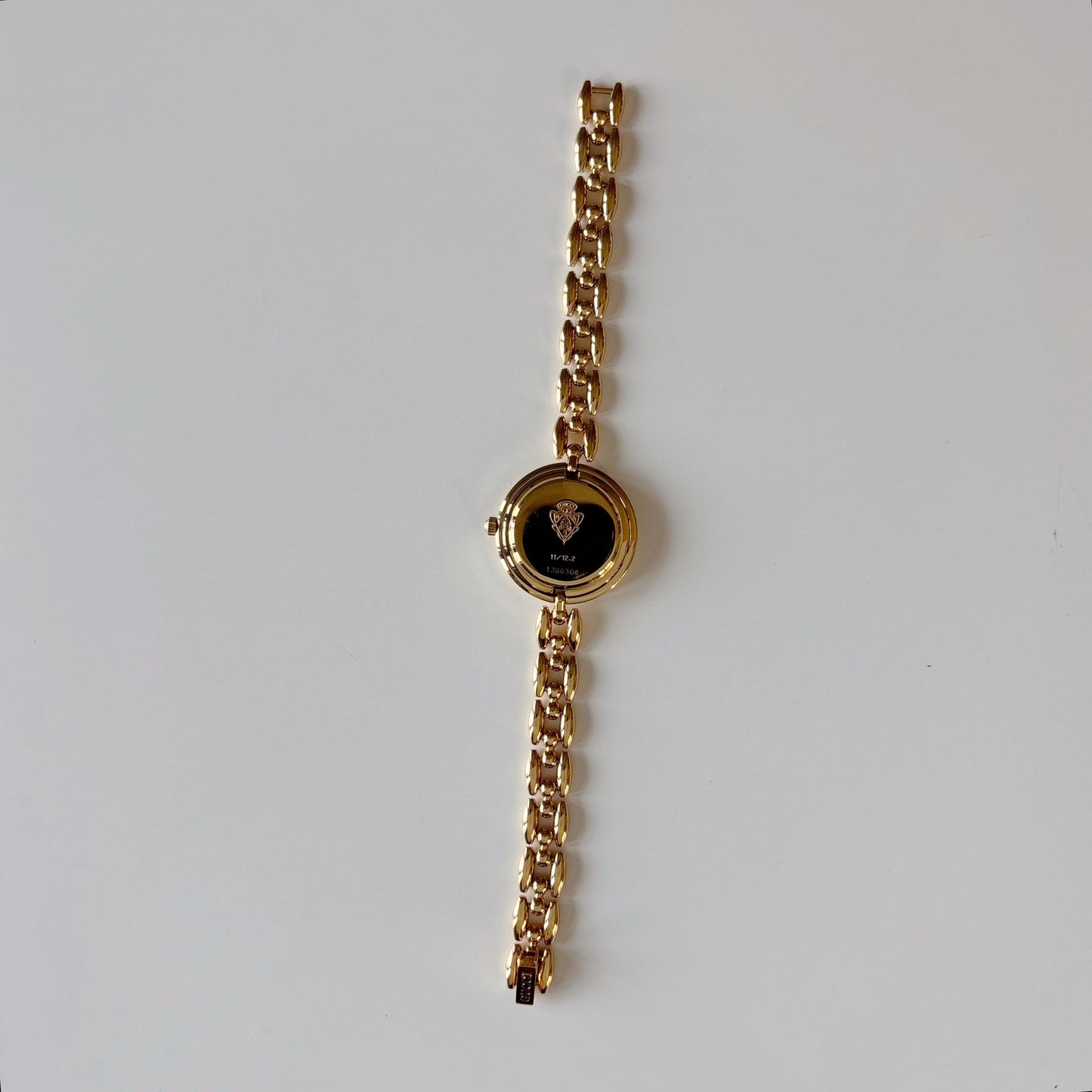 Gucci 1990s Interchangeable Bezel Gold Plated Race Chain Watch with case, 6 bezels (160mm)