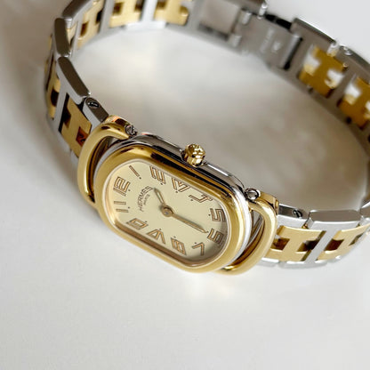 Hermes 1990s Rallye Two Tone Watch