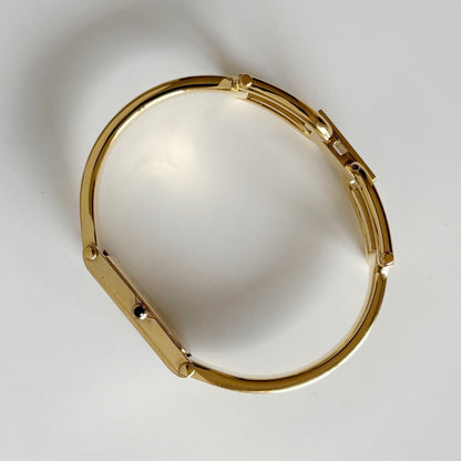 Gucci 1990s Seashell Dial Gold Plated Bangle Watch
