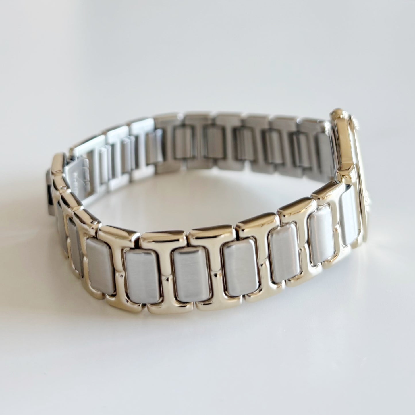 Yves Saint Laurent 1990s Black Dial Two Tone Watch