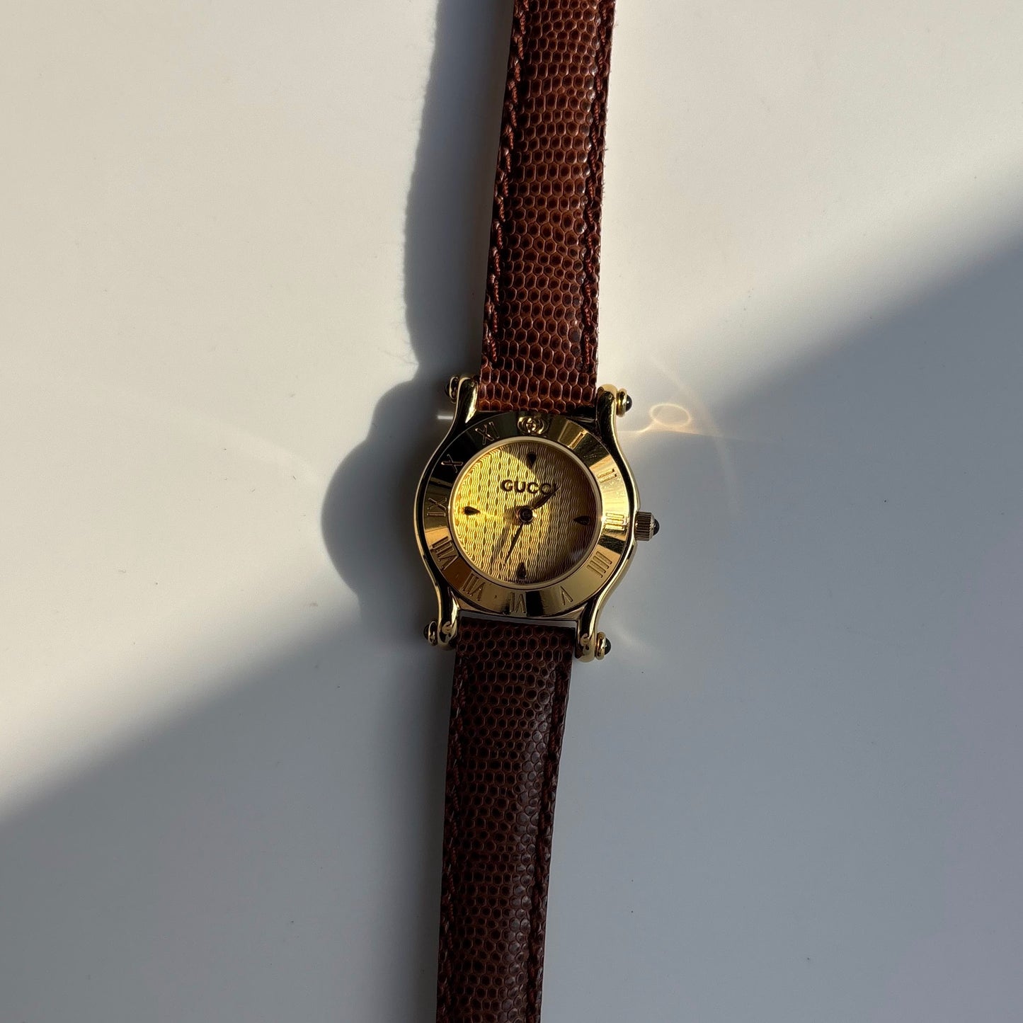 Gucci 1990s Gold Dial Gold Plated Watch