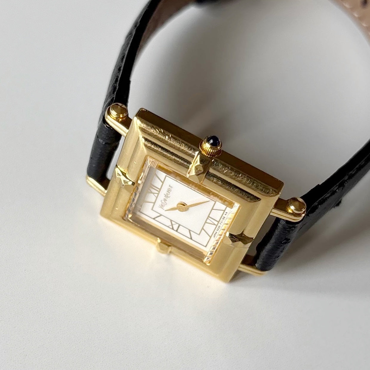 Yves Saint Laurent 1990s Square Dial Gold Plated Watch