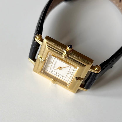 Yves Saint Laurent 1990s Square Dial Gold Plated Watch