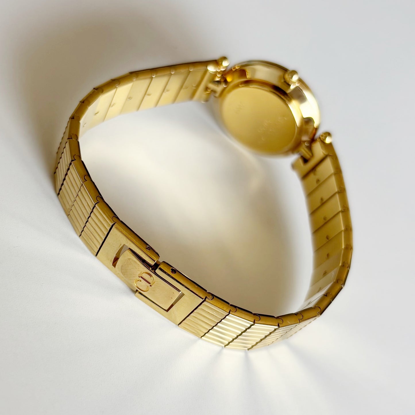 Dior 1990s Round Dial Gold Plated Watch