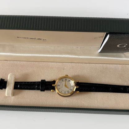 Gucci 1990s Round Dial Gold Plated Watch