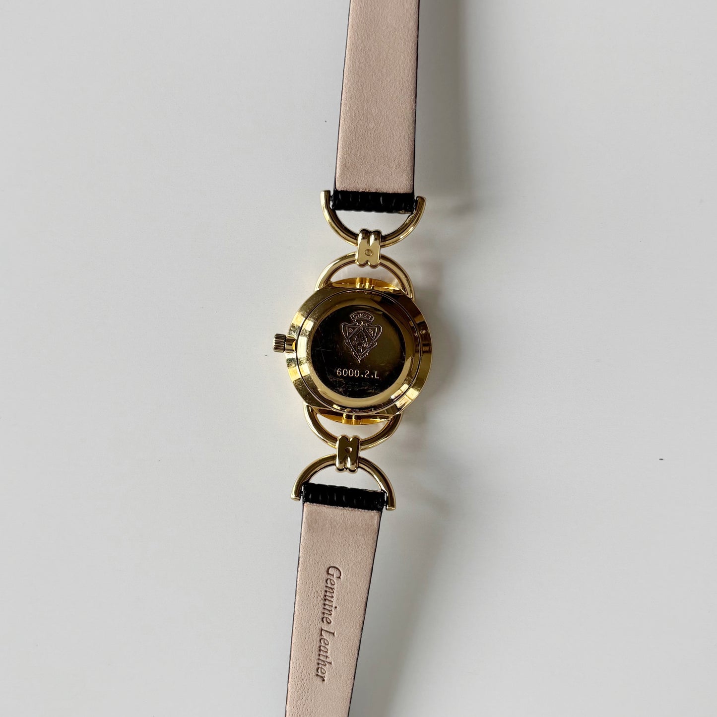 Gucci 1990s Round Dial Horsebit Gold Plated Watch