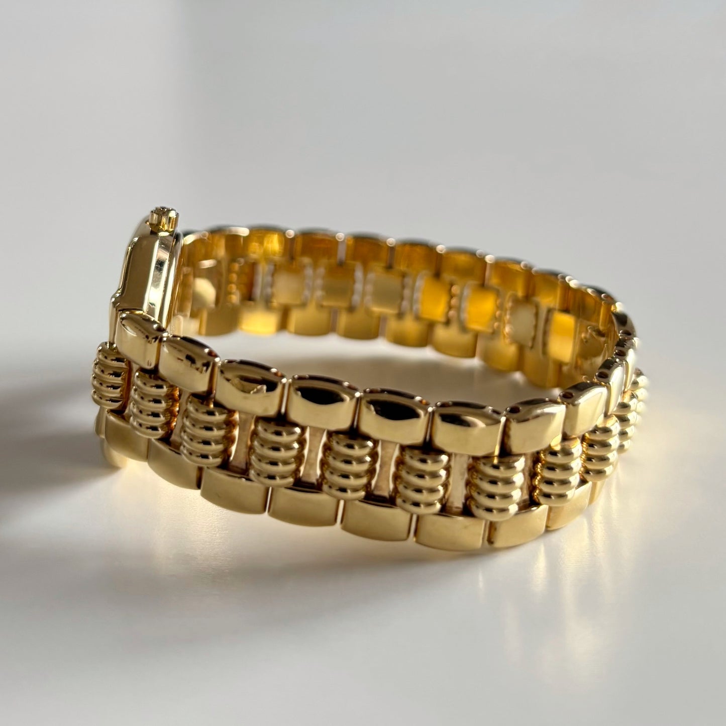 Dior 1990s Octagon Gold Dial Gold Plated Watch