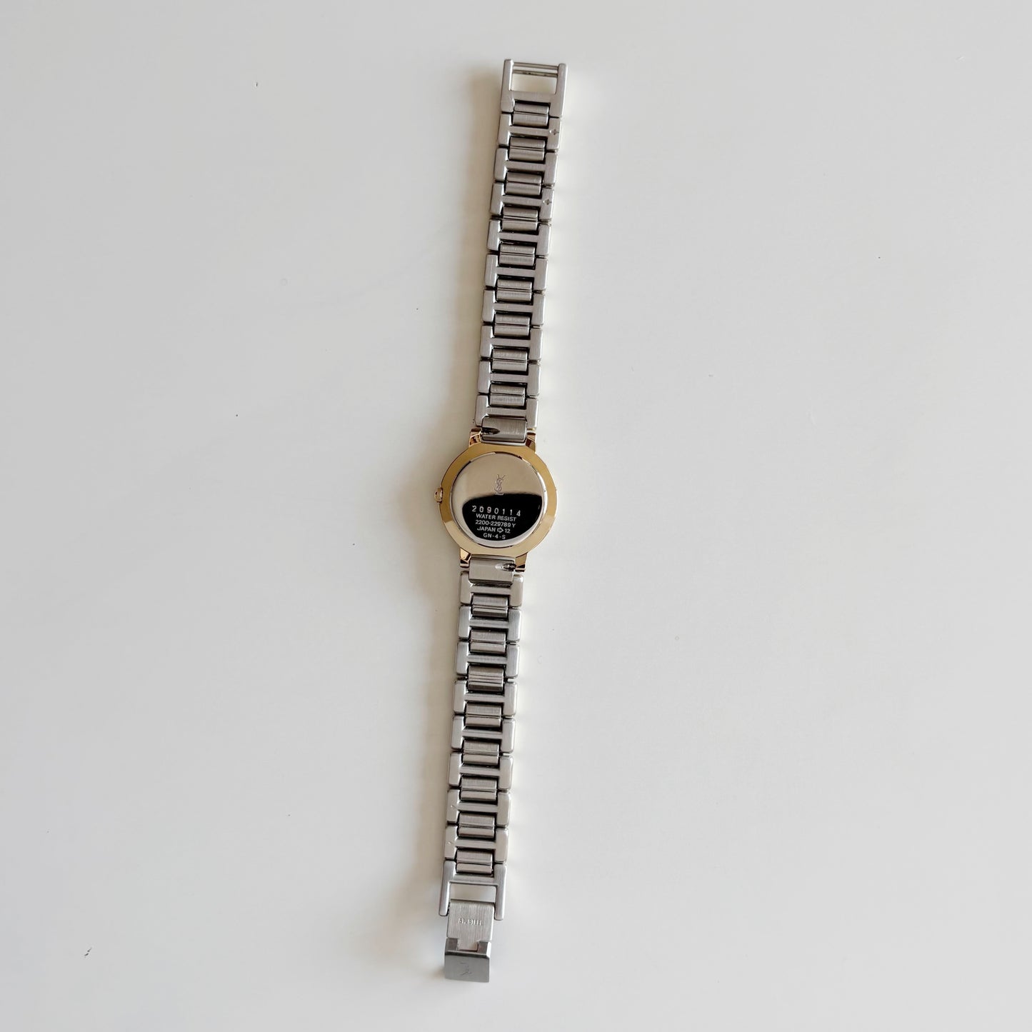Yves Saint Laurent 1990s Black Dial Two Tone Watch