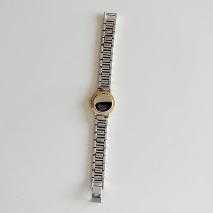 Yves Saint Laurent 1990s Black Dial Two Tone Watch