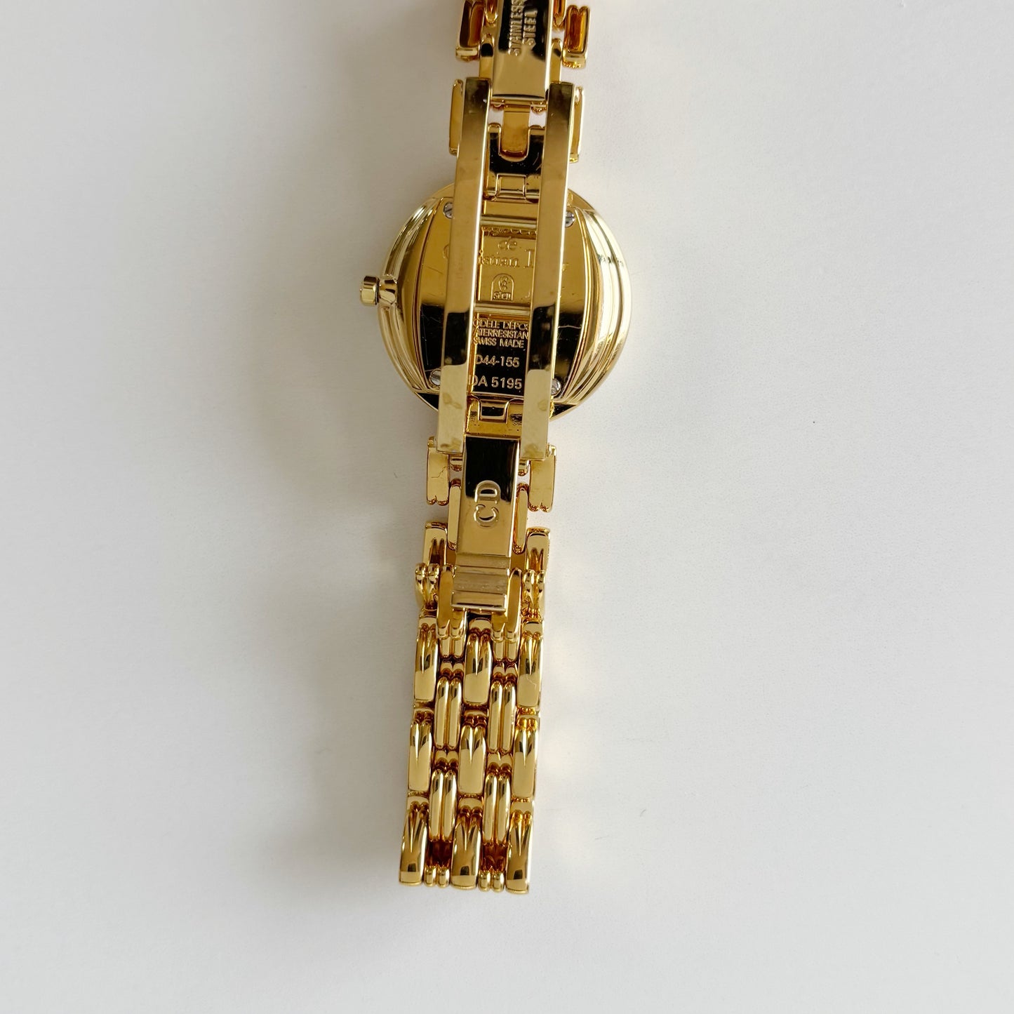 Dior 1990s Round Gold Dial Gold Plated Watch